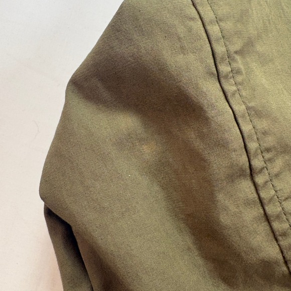 Deus Ex Machina Mens Olive Green Canvas Bomber Jacket Orange Lining Size M - Picture 3 of 7